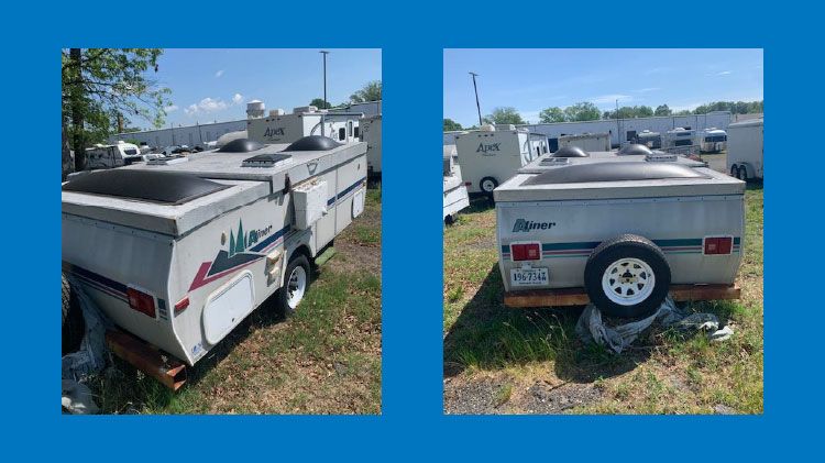 5. 20 ft. White Aliner Pop-Up Camper with Trailer