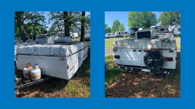 3. 20 ft. White Coleman Fleetwood Santa Fe Pop-Up Camper with Trailer