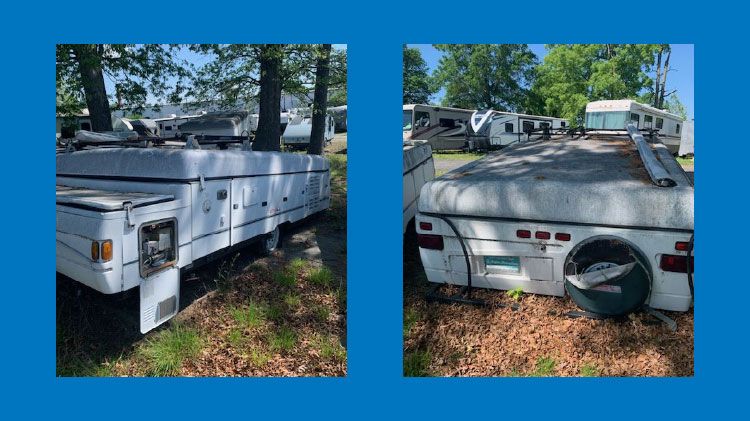 2. 20 ft. White Pop-Up Camper with Trailer