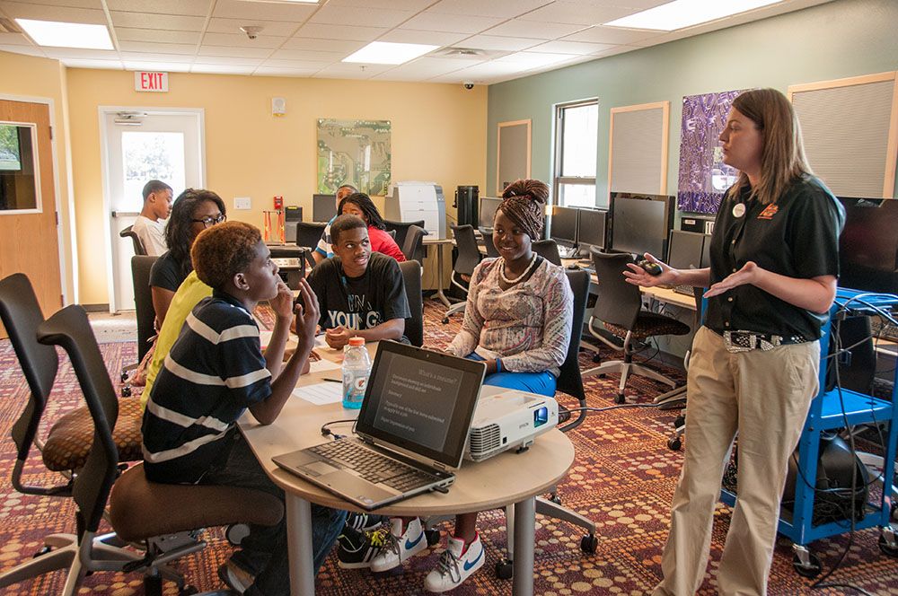 Students in a Youth Center